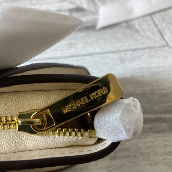 Michael Kors Lt Cream Multi Cheetah Leather Avril Satchel Crossbody Bag Purse XS - Picture 4 of 10